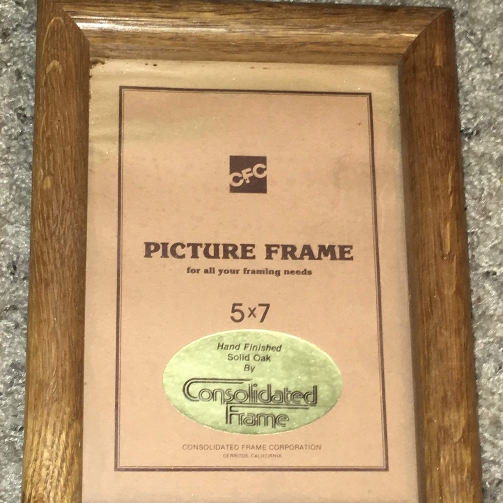 Consolidated Frame Corporation Solid Oak Frame EUC